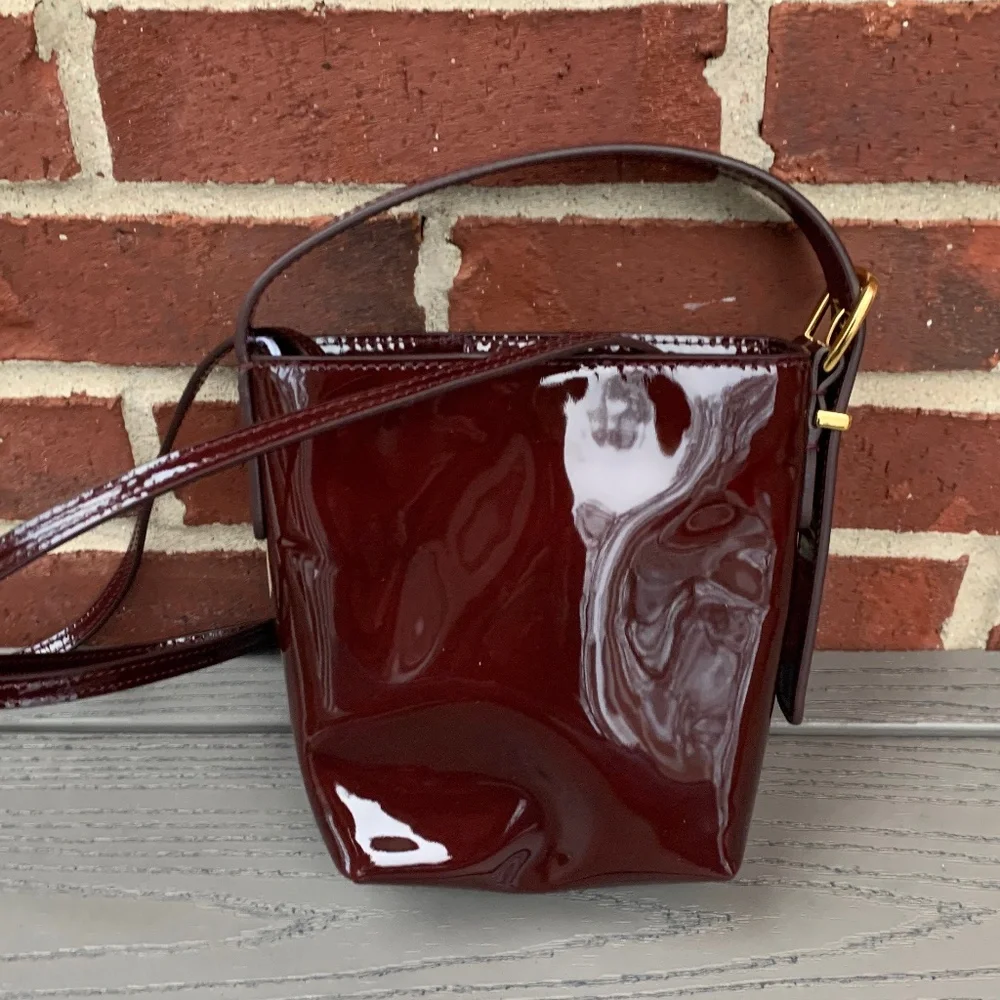 Madewell Mini Bucket Bag Burgundy Patent - Picture 3 of 8